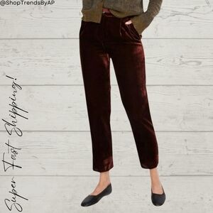 Madewell Velvet Tapered Pleat Pull-On Pants
